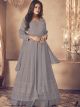 Grey Georgette semi-stitched Indo-Western Dress