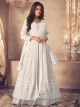 White Georgette semi-stitched Indo-Western Dress