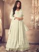 Cream Georgette semi-stitched Indo-Western Dress