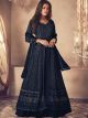 Blue Georgette semi-stitched Indo-Western Dress