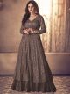 Brown  Georgette semi-stitched Indo-Western Dress