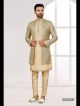 Chikoo & Gold Kasab Zari Indo-Western For Men