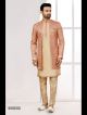 Orange & Gold Kasab Zari Indo-Western For Men