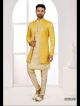 Yellow & Gold Kasab Zari Indo-Western For Men