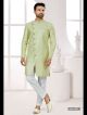 Green Embroidered Indo-Western For Men