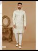 Off White Mukti Sherwani Jaq Indo-Western For Men