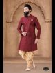 Maroon Silk Semi Indowestern