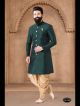 Green Silk Semi Indowestern