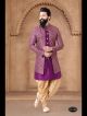 Purple Silk Semi Indowestern