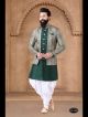 Green Silk Semi Indo-western