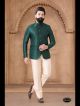 Green Jacquard Jodhpuri Suit