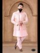 Pink Silk Kurta Pajama With Jacket 3pc Set