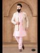 Pink Silk Kurta Pajama With Jacket 3pc Set