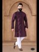 Wine Silk Kurta Set