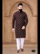 Maroon Velvet Kurta Set