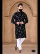 Black Velvet Kurta Set