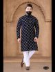 Blue Velvet Kurta Set