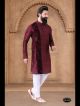 Maroon Silk Kurta Set