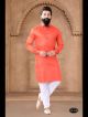 Orange Soft Cotton Kurta Set