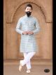 Blue Jacquard Kurta Set