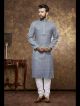 Grey Poly Cotton Kurta Pajama