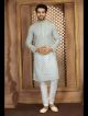 Light Blue Poly Cotton Kurta Pajama