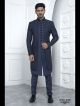 Navy blue designer nawabi indo western sherwani