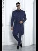 Navy blue designer nawabi indo western sherwani