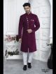 Wine designer nawabi indo western sherwani