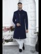 Navy blue designer nawabi indo western sherwani