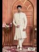 Cream designer nawabi indo western sherwani