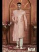 Peach Nawabi Men's Sherwani for Groom