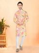 Light Green Base Cotton Rayon Kurta Set
