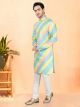 Yellow Blue & Pink Cotton Rayon Kurta Set