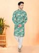Green Cotton Rayon Kurta Set