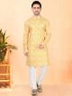 Yellow Cotton Rayon Kurta Set
