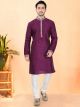 Purple Silk Kurta Set