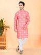 Pink Cotton Rayon Kurta Set