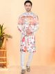 White Cotton Rayon Kurta Set