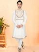 Cream & Gold Cotton Silk Kurta Set