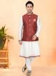 Cream Cotton Silk Kurta Jacket Set