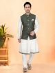 Cream Cotton Silk Kurta Jacket Set