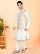 Cream Cotton Silk Kurta Jacket Set