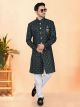 Blue Base Velvet Semi Indo Western