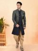 Blue Silk Semi Indo Western