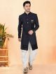 Blue Silk Semi Indo Western