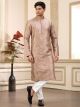 Brown Computer Thread Work Art Silk Kurta Pajama