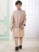 Beige 3 Pcs Jacket Set For Boy