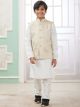 Off White 3 Pcs Jacket Set For Boy