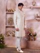 Cream New Style Sherwani For Men